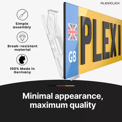 PlexiClick® - Invisible Number Plate Holder Clip - Car Enhancements UK