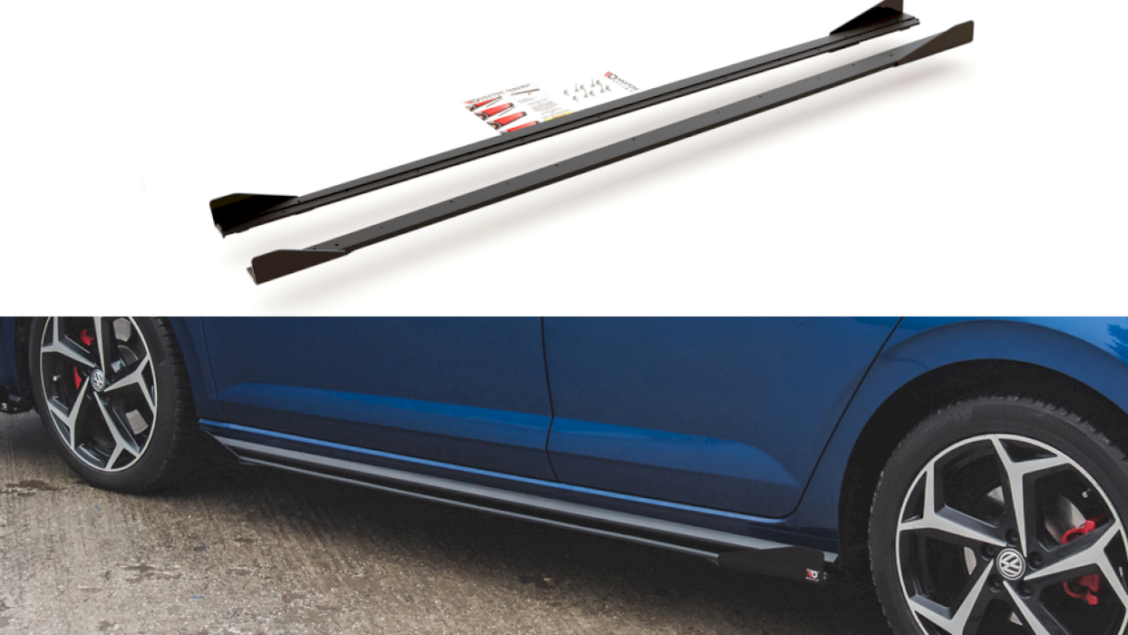 MAXTON RACING SIDE SKIRTS DIFFUSERS (+FLAPS) VW POLO GTI MK6 (2017-)