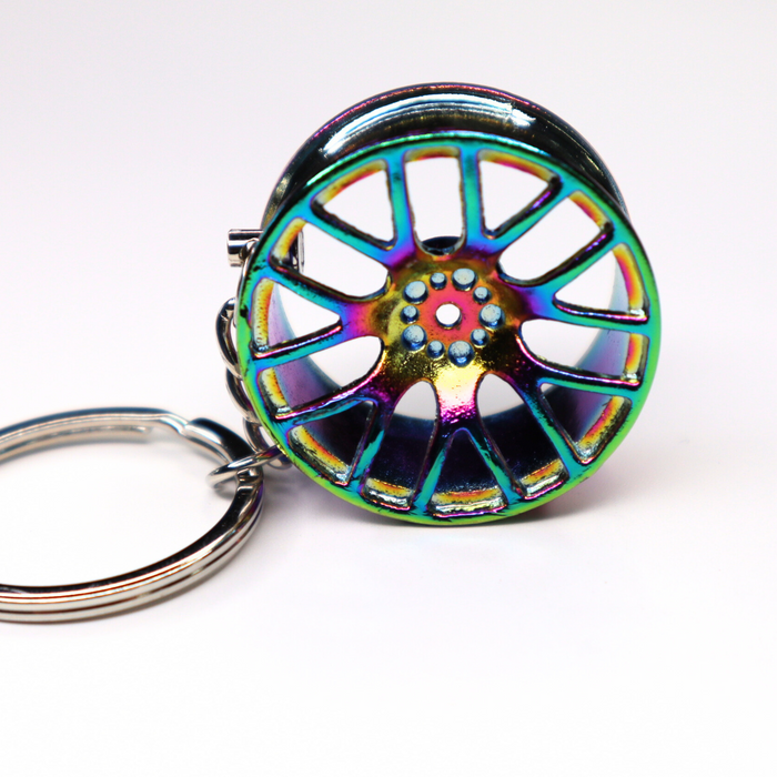 Metal Wheel Rim Keychain – Choose from 4 Colours