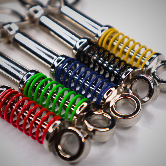 Miniature Strut Keyring with Coloured Spring – Choose from 5 Colours