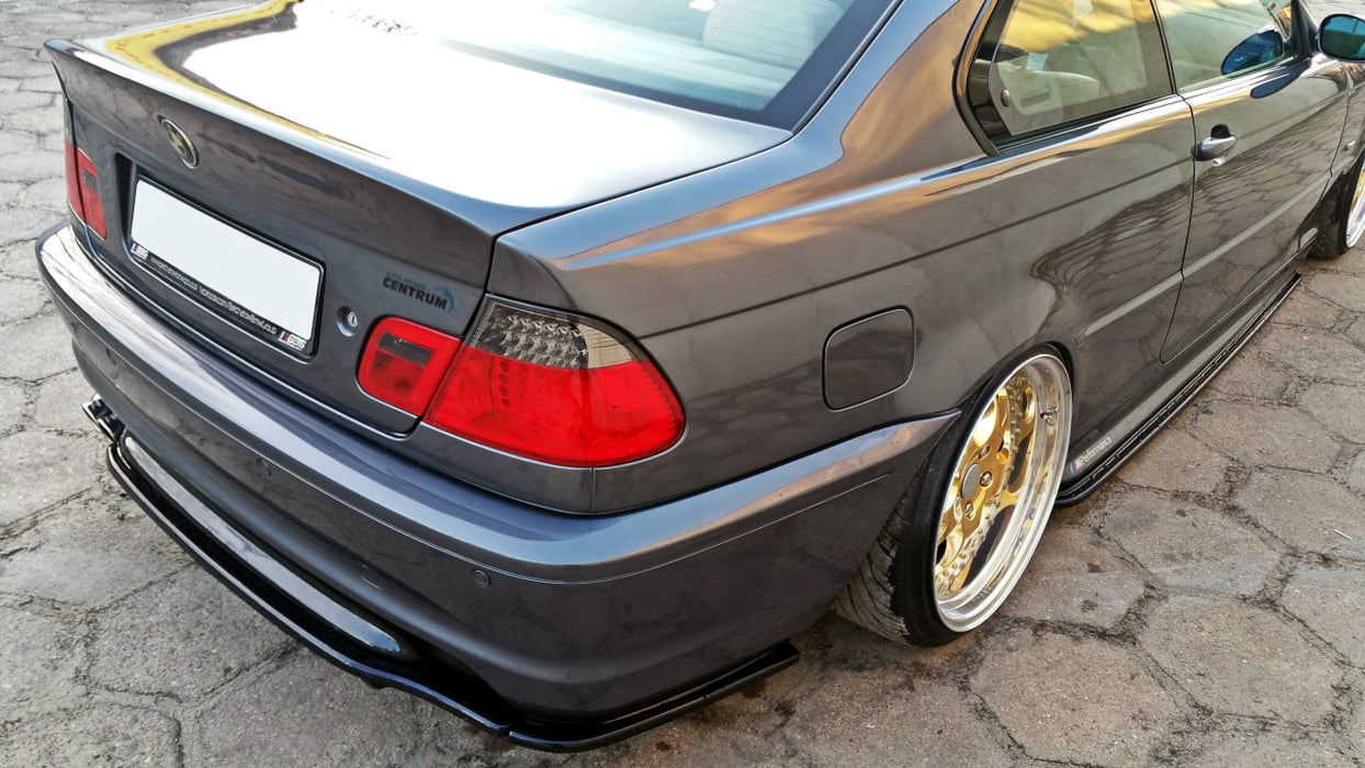 CENTRAL REAR SPLITTER BMW 3 E46 MPACK COUPE (WITH VERTICAL BARS)