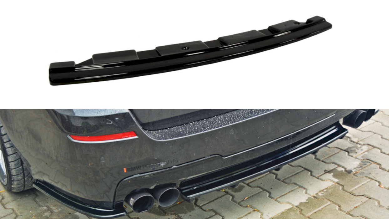 CENTRAL REAR SPLITTER BMW 5 F11 M-PACK - WITHOUT VERTICAL BARS (FITS TWO DOUBLE EXHAUST ENDS)