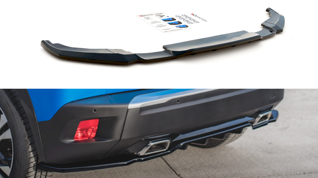 CENTRAL REAR SPLITTER (W/ VERTICAL BARS) PEUGEOT 2008 MK2 (2019-)