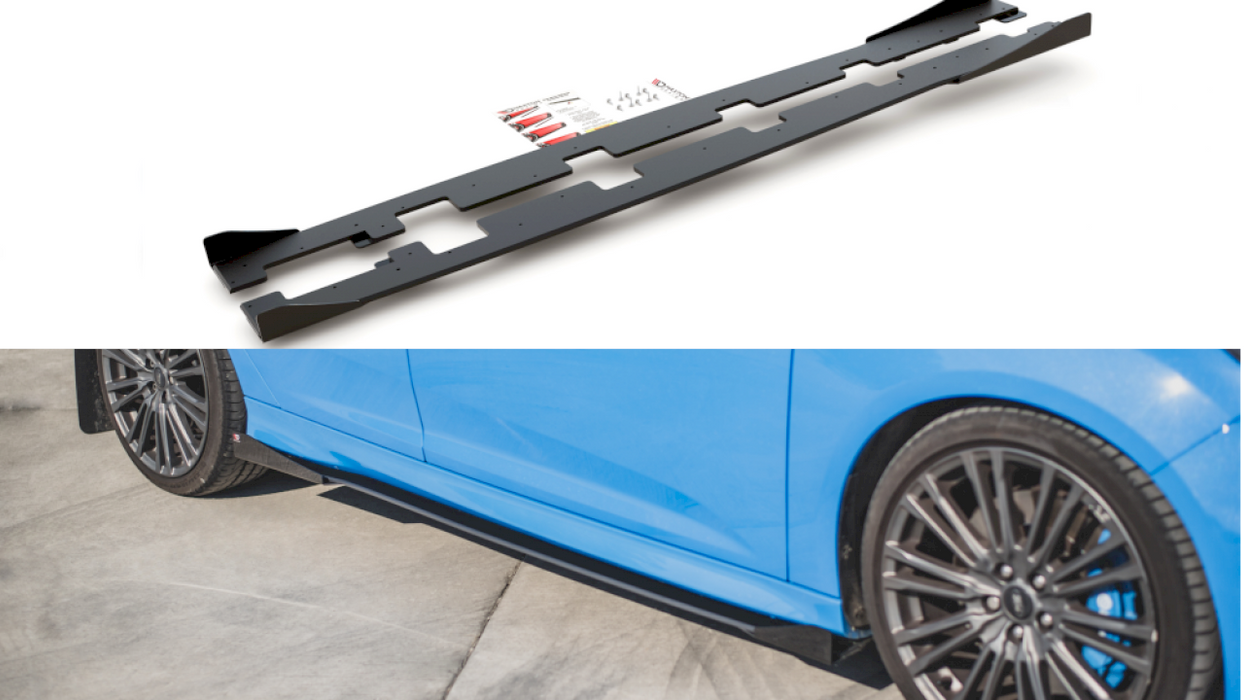 STREET PRO DURABILITY SIDE SKIRTS DIFFUSERS (+FLAPS) FORD FOCUS RS MK3 (2015-2018)