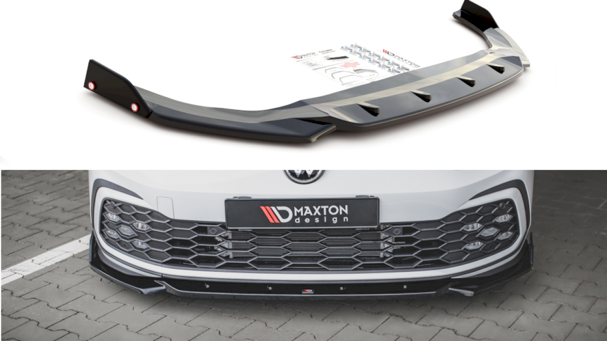 FRONT SPLITTER V.2 + FLAPS VW GOLF 8 GTI / R-LINE