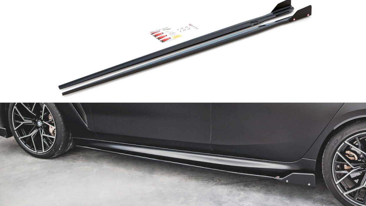 SIDE SKIRTS DIFFUSERS V.1 + FLAPS BMW M8 GRAN COUPE F93 / 8 GRAN COUPE M-PACK G16