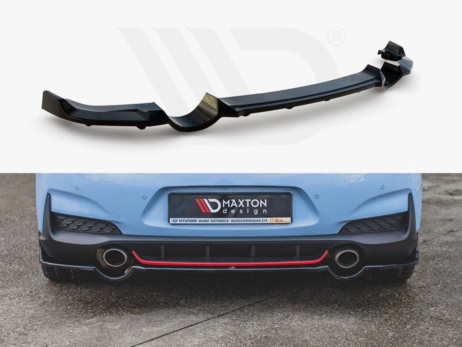 CENTRAL REAR SPLITTER (WITH VERTICAL BARS) HYUNDAI I30 N MK3 HATCHBACK (2017-2020)