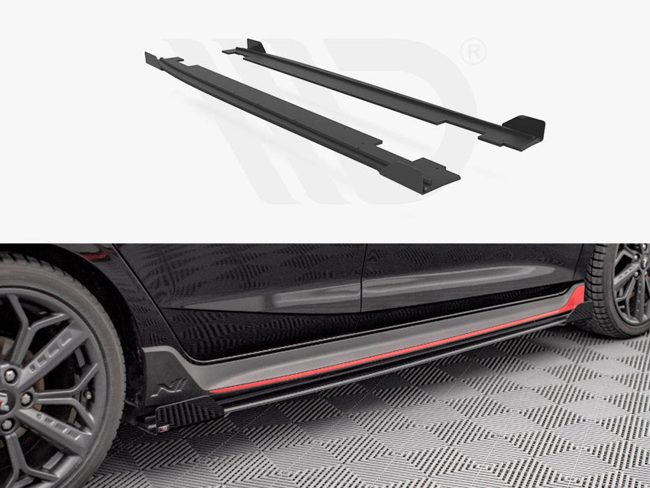 STREET PRO SIDE SKIRTS DIFFUSERS (+FLAPS) HYUNDAI I20 N MK3 (2020-)