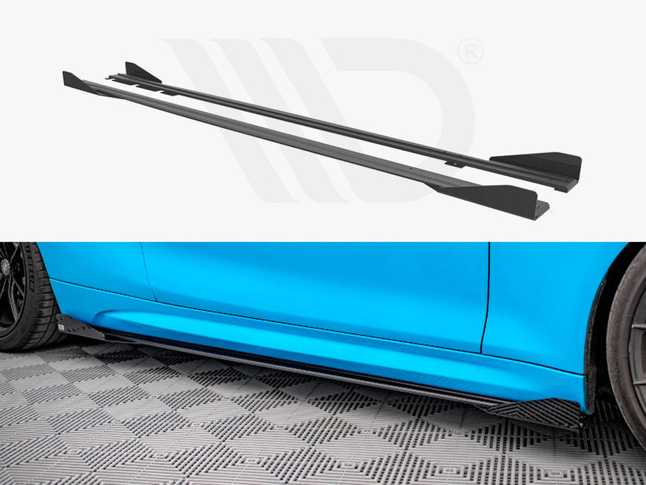 STREET PRO SIDE SKIRTS DIFFUSERS (+FLAPS) BMW M2 F87 (2016-2020)