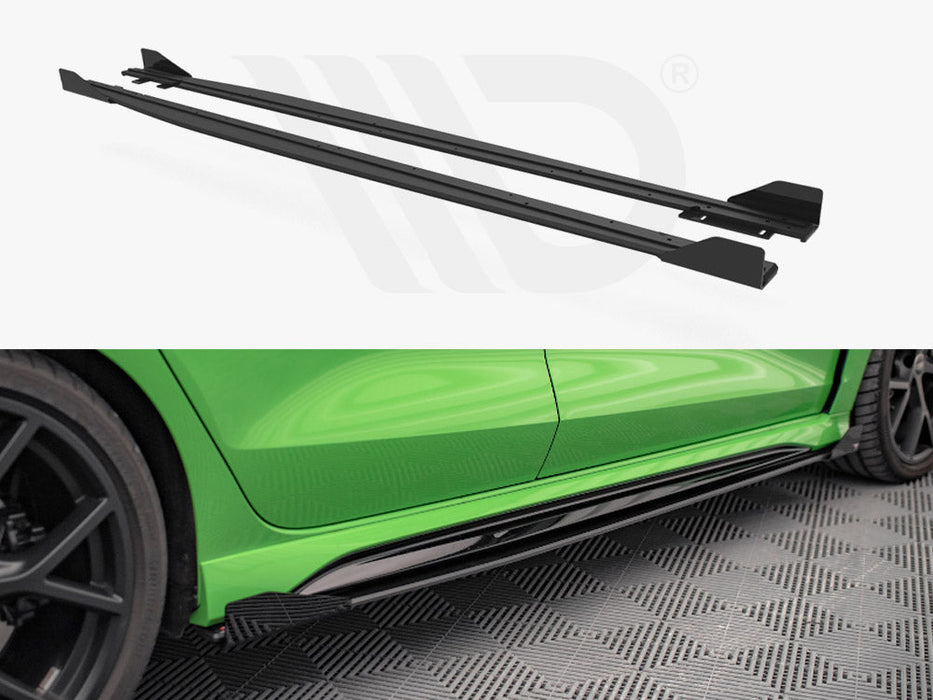 STREET PRO SIDE SKIRTS DIFFUSERS (+FLAPS) AUDI RS3 SEDAN 8Y (2020-)