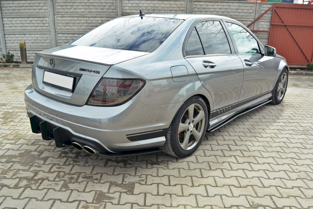 MERCEDES C W204 AMG-LINE FACELIFT REAR DIFFUSER & REAR SIDE SPLITTERS