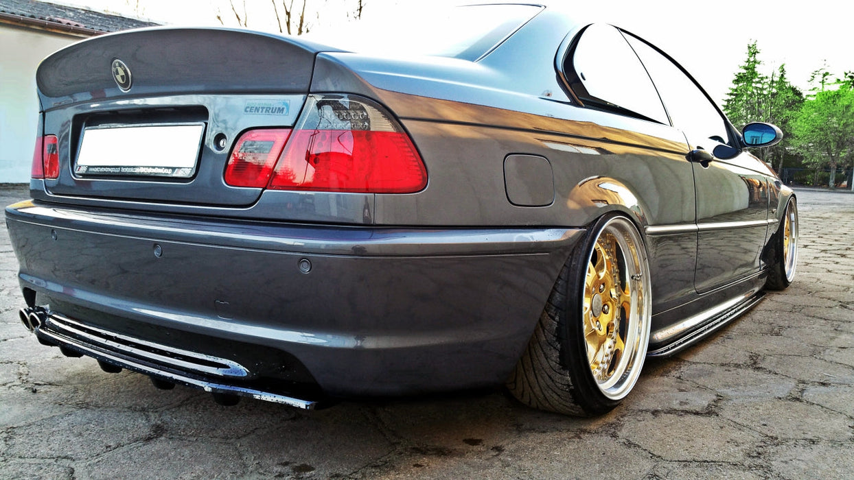 CENTRAL REAR SPLITTER BMW 3 E46 MPACK COUPE (WITH VERTICAL BARS)