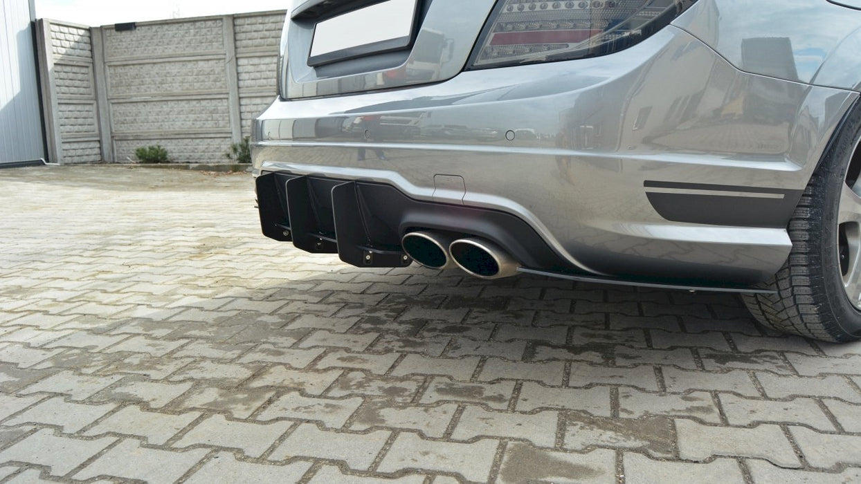 MERCEDES C W204 AMG-LINE FACELIFT REAR DIFFUSER & REAR SIDE SPLITTERS