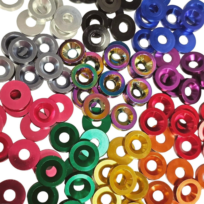 Engine Bay Dress Up Kit Password JDM - Black Aluminum Fender Washers & M6 Bolts (20 Pcs) JDM Dress Up Washers - Foto 6