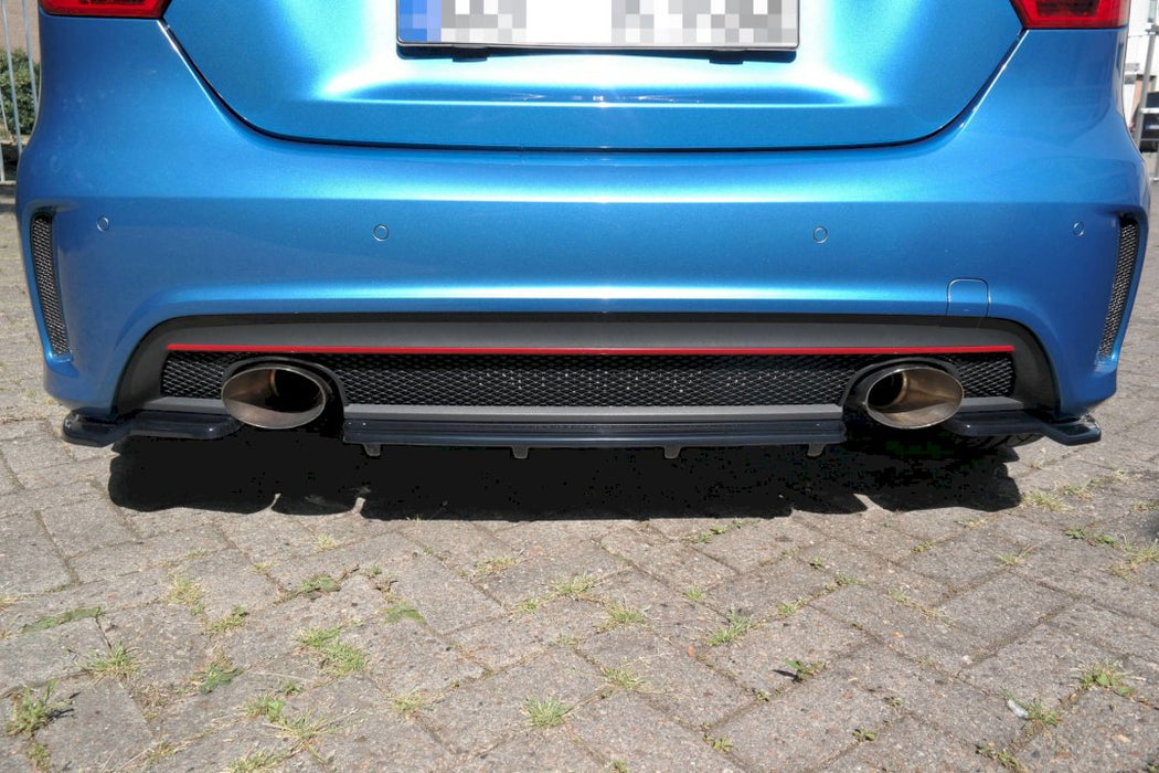 CENTRAL REAR SPLITTER (VERTICAL BARS) MERCEDES A-CLASS W176 AMG-LINE PRE-FACELIFT (2013-2015)