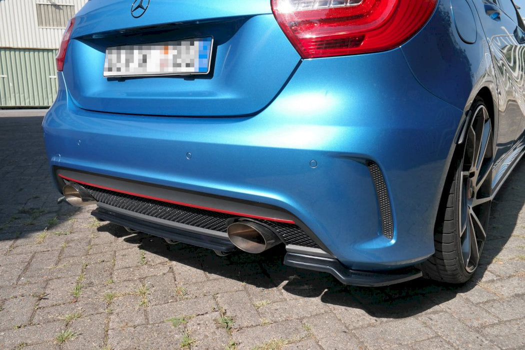 CENTRAL REAR SPLITTER (VERTICAL BARS) MERCEDES A-CLASS W176 AMG-LINE PRE-FACELIFT (2013-2015)