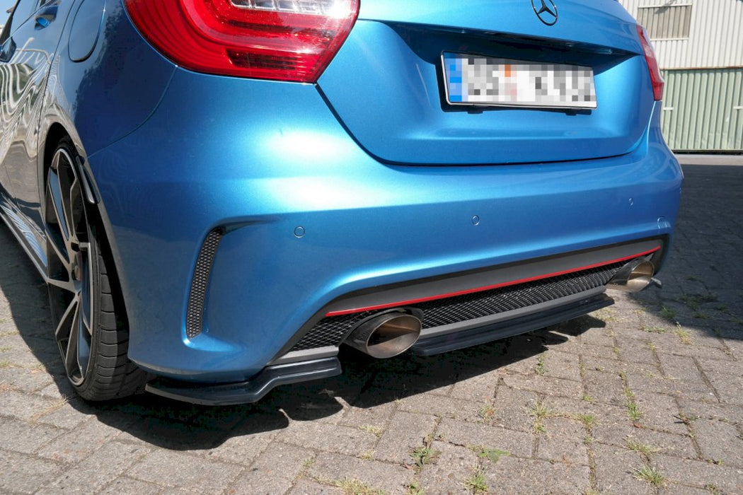 CENTRAL REAR SPLITTER (NO VERTICAL BARS) MERCEDES A-CLASS W176 AMG-LINE PRE-FACELIFT (2013-2015)