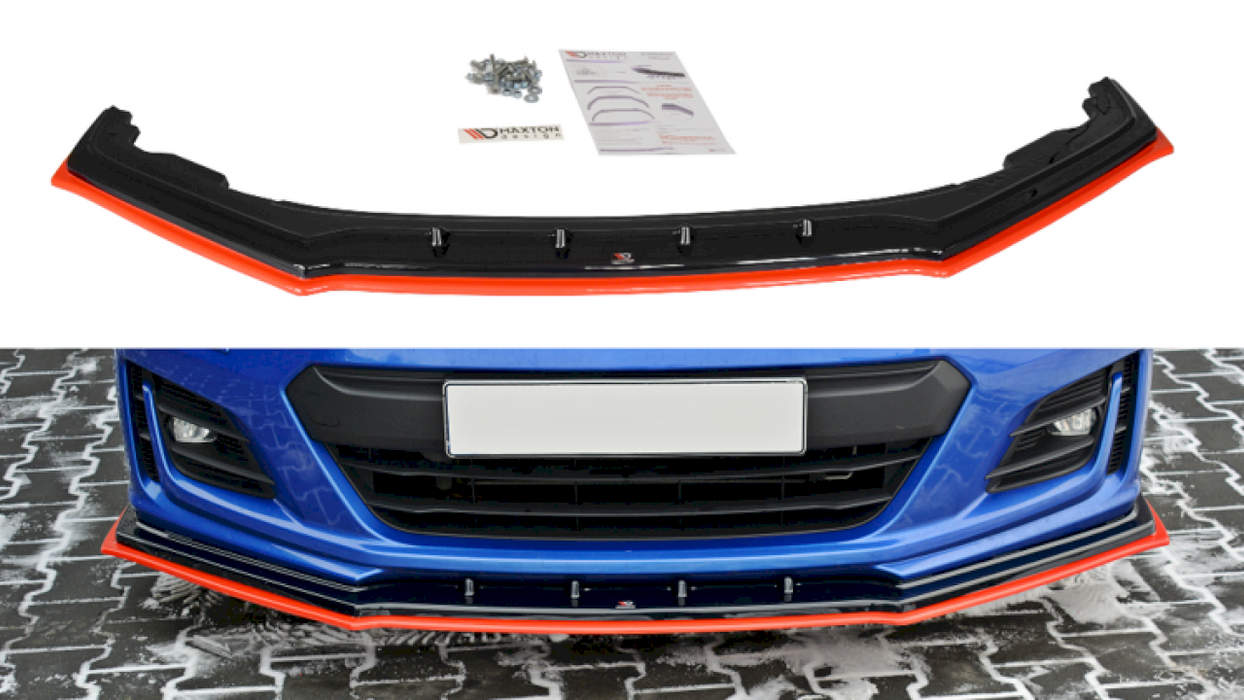 FRONT SPLITTER (BLACK & RED) V.4 SUBARU BRZ FACELIFT 2017-UP