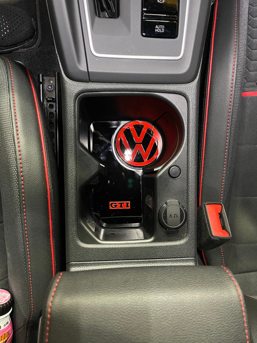 VW Golf MK8 - Cup Holder Inserts With Logo - Car Enhancements UK